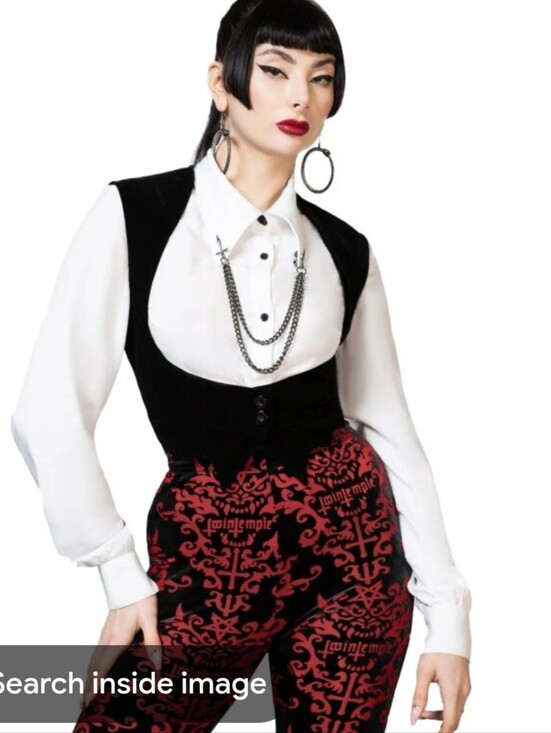 Killstar Tops - Killstar x Twin Temple Velvet Waistcoat